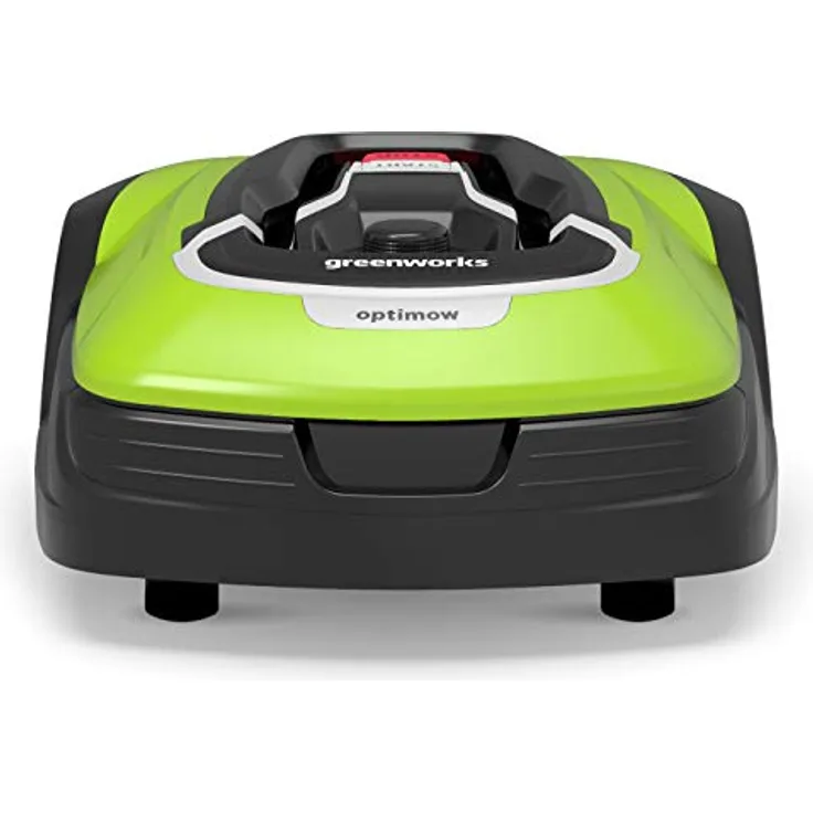 Greenworks Mähroboter Optimow 10 GRL110 (Akku-Rasenmäher selbstfahrend bis 1000m² smart GreenGuide app bis 35% Steigung 20-60mm Schnitthöhe bis zu 70min Mähzeit besonders leise mit Ladestation)