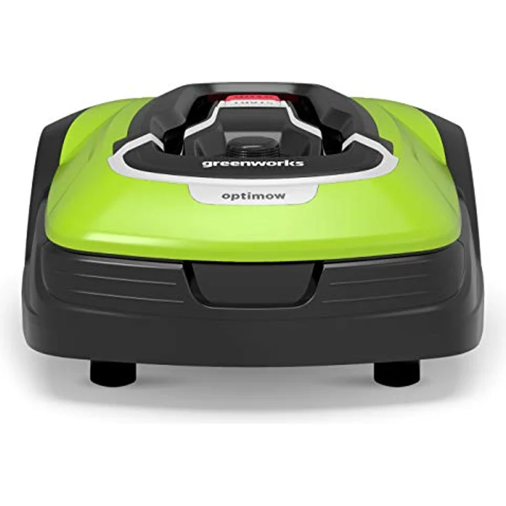 Greenworks Mähroboter Optimow 10 GRL110 (Akku-Rasenmäher selbstfahrend bis 1000m² smart GreenGuide app bis 35% Steigung 20-60mm Schnitthöhe bis zu 70min Mähzeit besonders leise mit Ladestation) – Bild 1