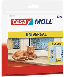 tesamoll Schaumstoffdichtung für Fenster und Türen, einfache Qualität, 6m x 9mm