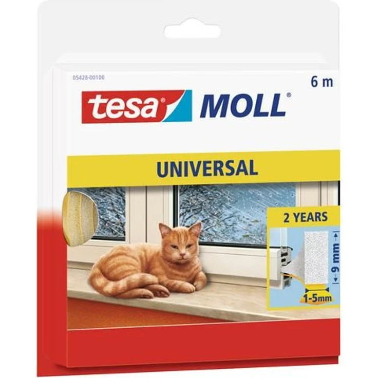 tesamoll Schaumstoffdichtung für Fenster und Türen, einfache Qualität, 6m x 9mm – Bild 1