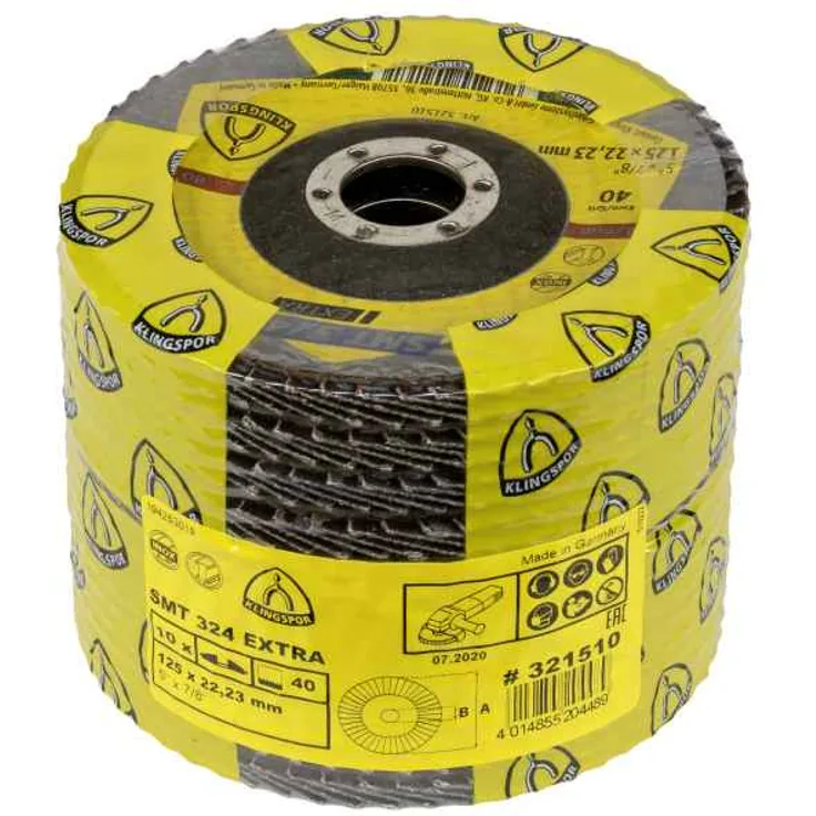 1x10 Klingspor SMT 324 Schleif- mopteller 125x22,23 mm Korn 40