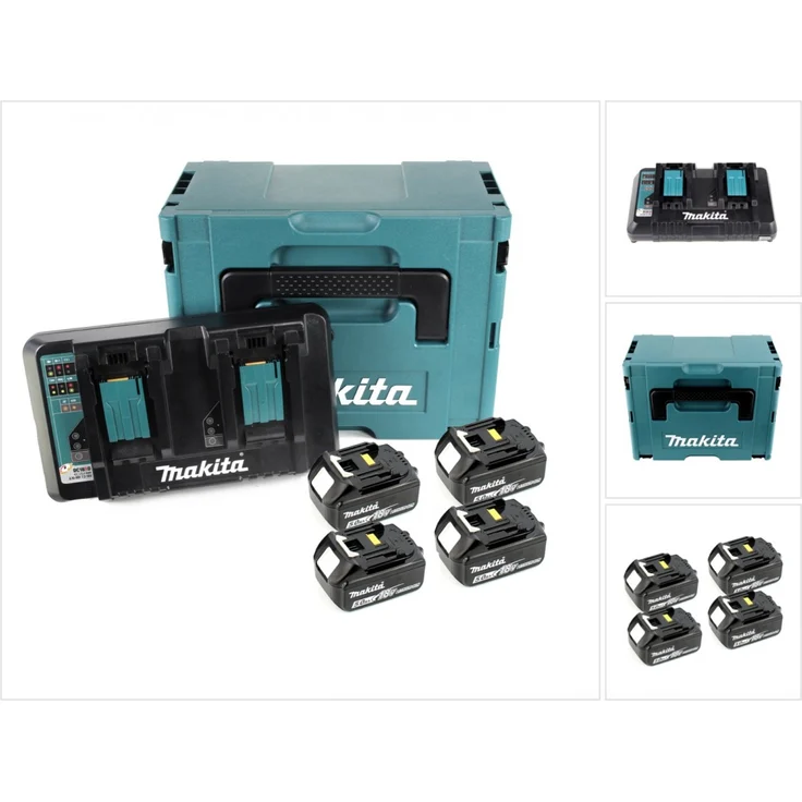 Makita Power Source Kit 4 x Werkzeugakku 18 V / 5,0 Ah + Ladegerät (197626-8), Starter-Set – Bild 5