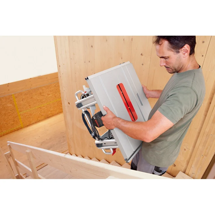 Bosch Professional Tischkreissäge GTS 10 J (Winkelanschlag, Parallelanschlag, Absaugadapter, Sägeblatt, Schiebestock, Karton, Sägeblatt-: 254 mm, Tischgröße: 642 x 634 mm, 1800 Watt) 0601B30500 – Bild 3