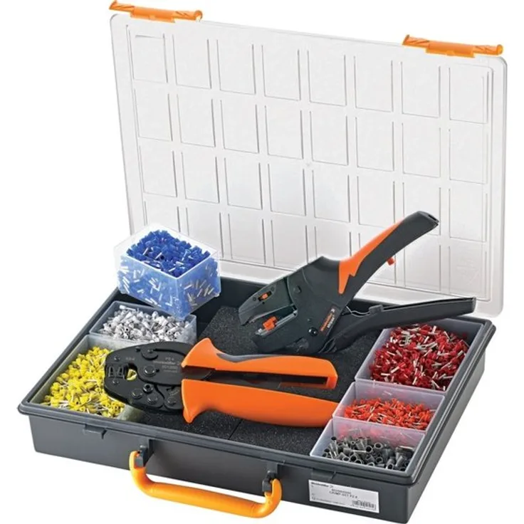 Crimpzangen-Set Aderendhülsen 0.5 bis 4 mm² Inkl. Abisolierzange, Inkl. Crimpsortiment mit Koffer Weidmüller CRIMP-SET PZ 4 9025800000