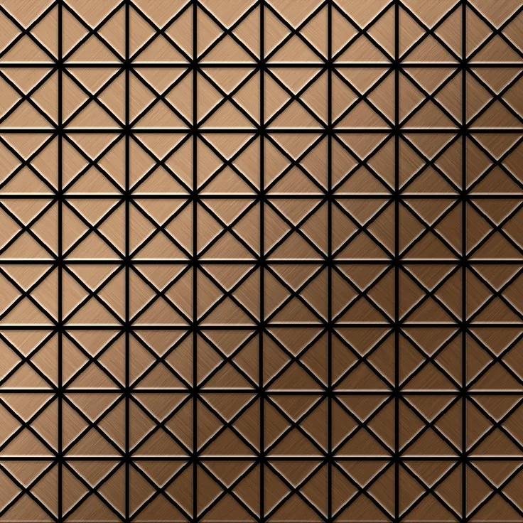 Mosaik Fliese massiv Metall Titan gebürstet in kupfer 1,6mm stark ALLOY Deco-Ti-AB 0,92 m2
