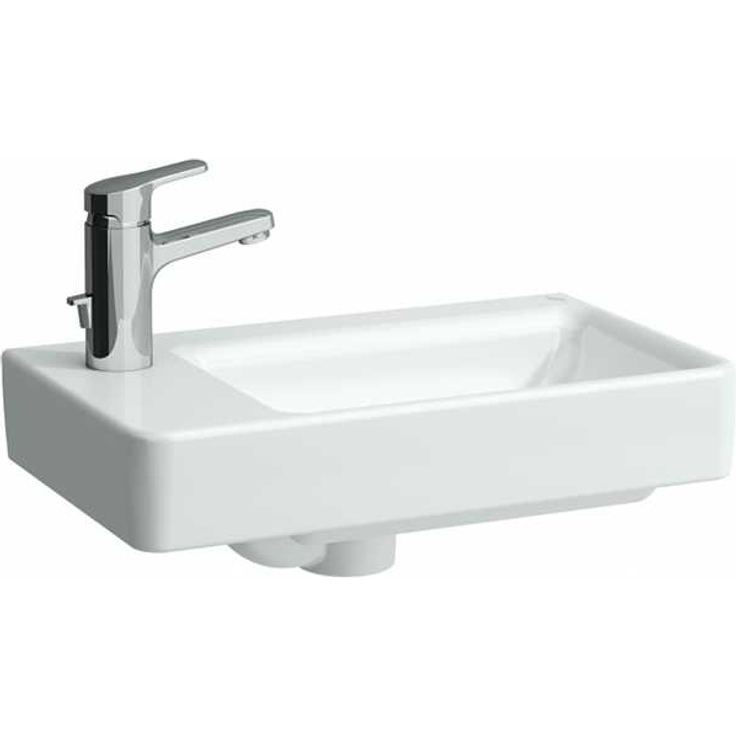Laufen PRO S Handwaschbecken, Becken rechts, 1 Hahnloch, mit Überlauf, 480x280, weiß, Farbe: Weiß - H8159550001041