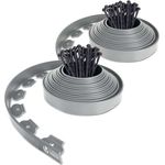 Flexible Rasenkante Kunststoff, mit 60 Erdanker, Länge 20m Höhe 5cm, Grau - Vounot