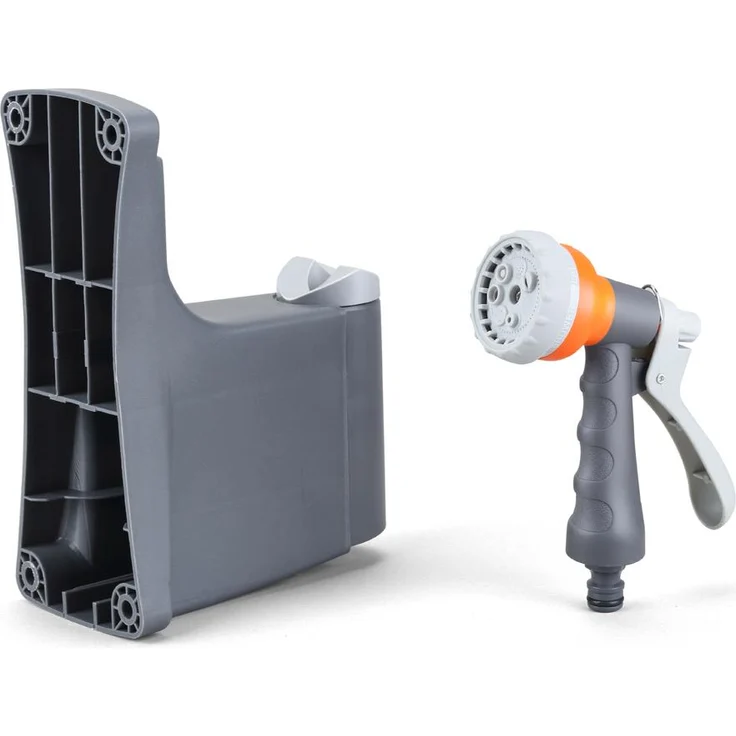 FUXTEC Wasserschlauchaufroller FX-WSA20 20 m Aufroll-Automatik, 180° schwenkbar grau, orange – Bild 8