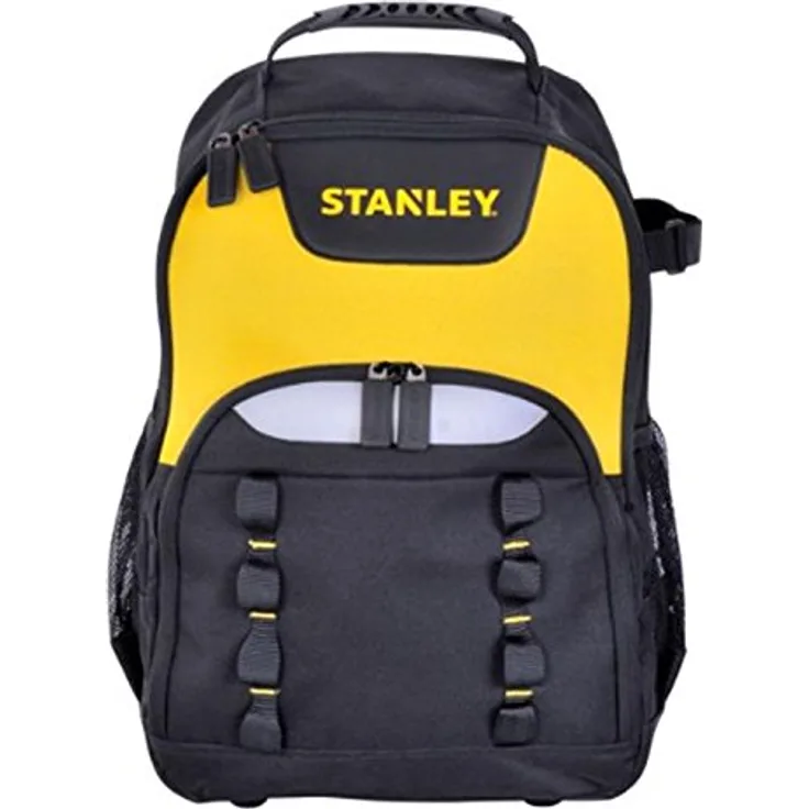 Stanley Werkzeugrucksack (35 x 44 x 16 cm, robustes 600 x 600 Denier Nylon, tragbarer Innenteiler, ergonomischer Rücken, Fronttasche für Zubehör, Extrafach für Elektrowerkzeug) STST1-72335