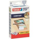 tesa Insect Stop COMFORT Fliegengitter für Dachfenster - Insektenschutz für Fenster - Fliegen Netz selbstklebend ohne Bohren - weiß (leichter sichtschutz), 120 cm x 140 cm