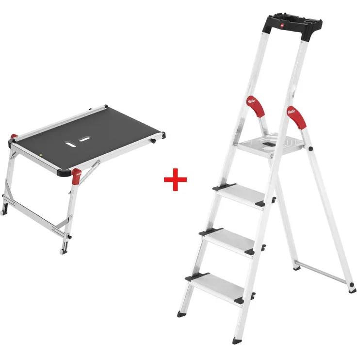 Hailo SET: Treppenpodest TP1 Haushaltsleiter L80 ComfortLine