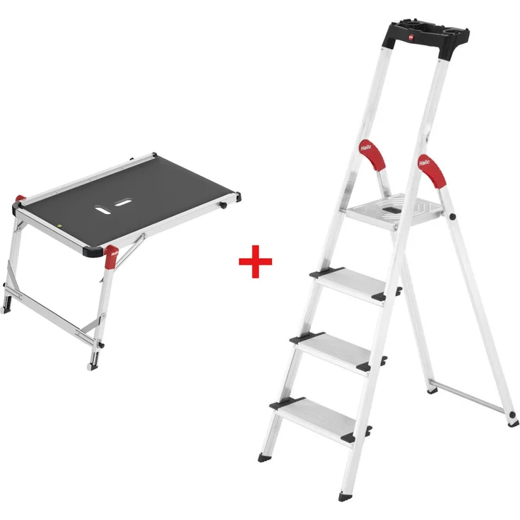 Hailo SET: Treppenpodest TP1 Haushaltsleiter L80 ComfortLine – Bild 1