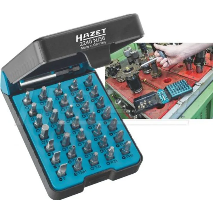 HAZET Profi Bit-Satz (36 Einzelteile, für alle gängigen Verschraubungen, praktische ''BitE''-Box) 2240N-36