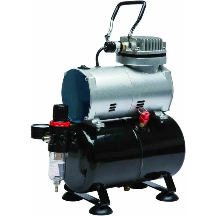 Bc-elec - TC-20T ÖLFREIER MINI-KOMPRESSOR AIRBRUSH KOMPRESSOR DRUCKLUFT AS186 4 BAR LUFTTANK - Schwarz