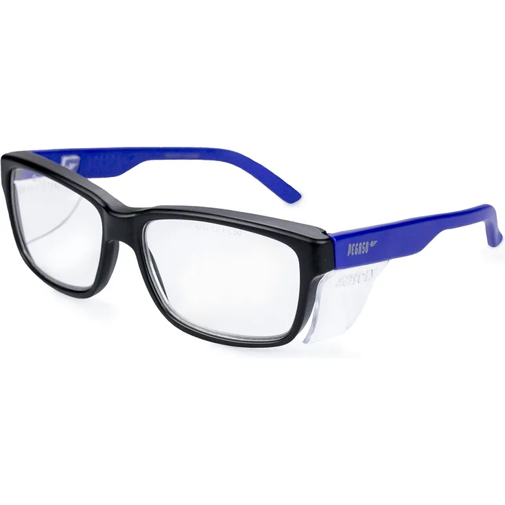 Pegaso Work and Fun Brille gegen impactÃ³ Objektiv mit Pre Sehstärke, mehrfarbig (Blau-Hellblau), +1.5, L