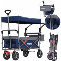 Bild für Arebos Bollerwagen Premium faltbar mit Dach Handwagen 