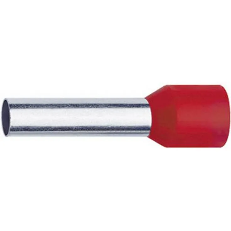 Klauke 47618 Aderendhülse 1 x 10mm² x 18mm Teilisoliert Rot 100St.