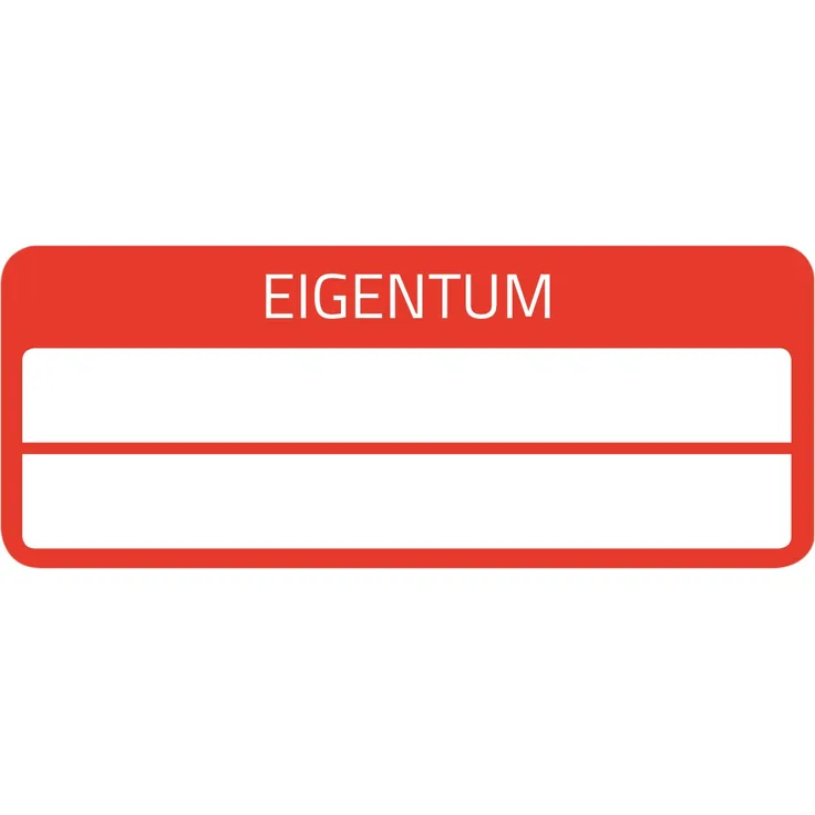 AVERY Zweckform 6925 Eigentumsaufkleber stark selbstklebend, Kleinformat, 50x20 mm, 50 Aufkleber auf 10 Blatt, handbeschriftbar weiß-rot