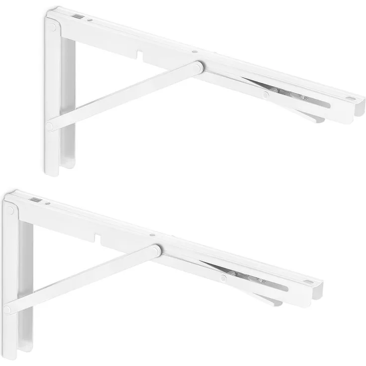 1 Paar Schwerlast-Klappkonsolen 350 x 175 mm weiß Tragkraft bis 150 kg