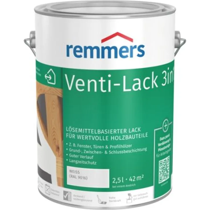 750ml Venti-Decklack 3in1 weiß RAL9016 - Remmers
