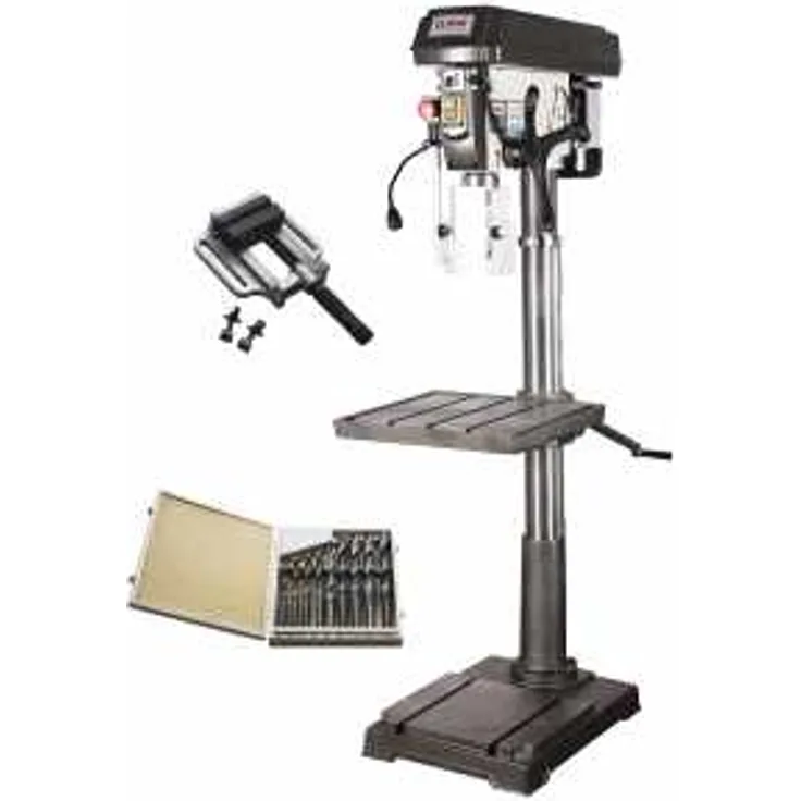 ELMAG KBM 32 SN Säulenbohrmaschine mit Zwinge und Bohrer-Set