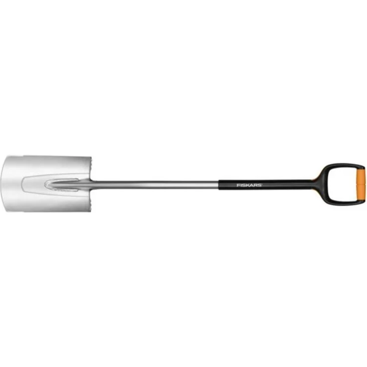 Fiskars Gärtnerspaten für weiche, steinarme Böden, Rund, Länge 120 cm, Qualitätsstahl-Blatt-Glasfaserverstärkter Kunststoff-Stiel, Schwarz-Orange, Xact, L, 1003681 – Bild 2