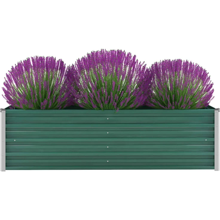 vidaXL Garten-Hochbeet Verzinkter Stahl 160x40x45 cm Grün – Bild 1
