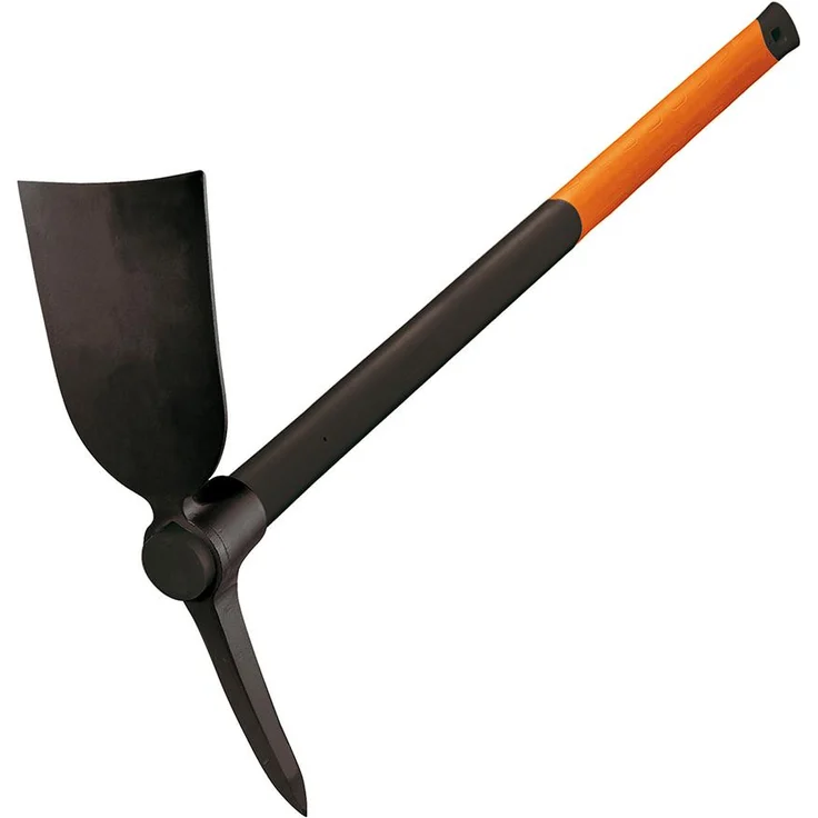 Fiskars Spitz- und Breithacke, Länge: 90 cm, Gewicht 3 kg, Karbonstahl-Kopf-Glasfaserverstärkter Kunststoff-Griff, Schwarz-Orange, 1002209 – Bild 1