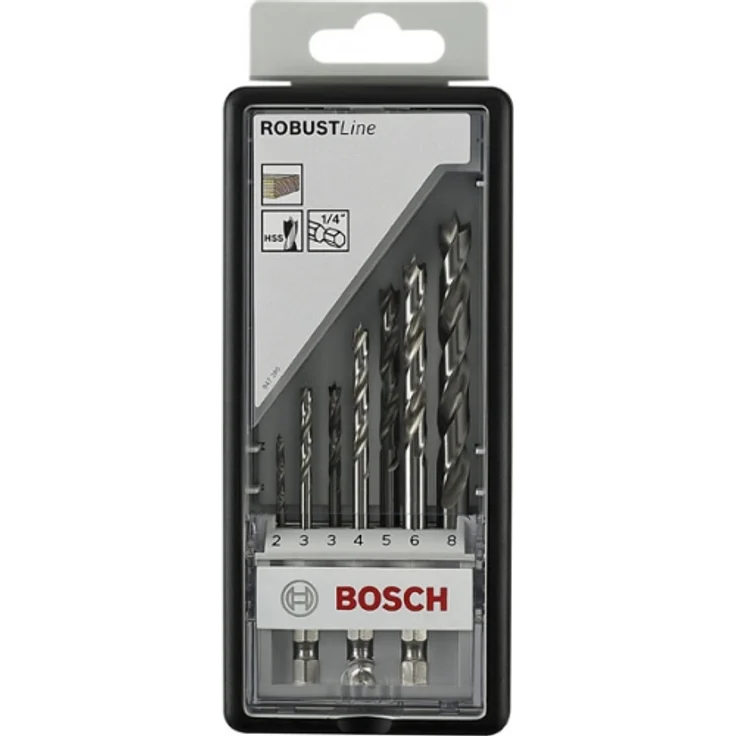Bosch HSS-Holzbohrersatz 7-tlg. Sechskantschaft 2 - 8 mm Robust Line – Bild 2
