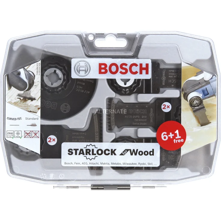 Bosch Professional 7 tlg. Starlock Tauchsägeblatt-Segmentsägeblatt Set (für Holz und Metall, Zubehör Multifunktionswerkzeug) – Bild 1