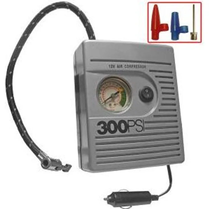 Mauk Kfz Auto Mini Druckluft Kompressor 12 V 21 bar mit 3 Adapter