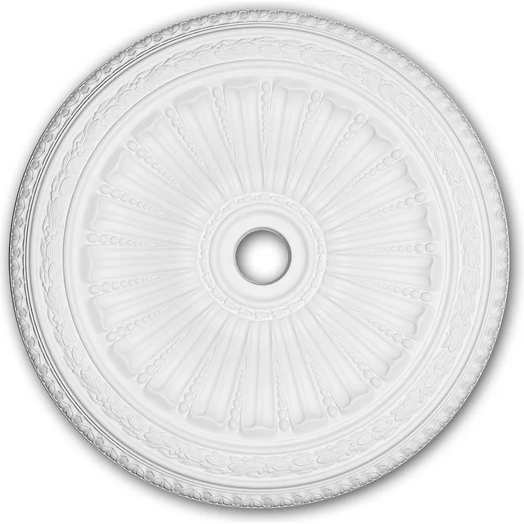 Profhome Decor - Rosette PROFHOME 156036 Zierelement Deckenelement Neo-Renaissance-Stil weiß Ø 88,7 cm