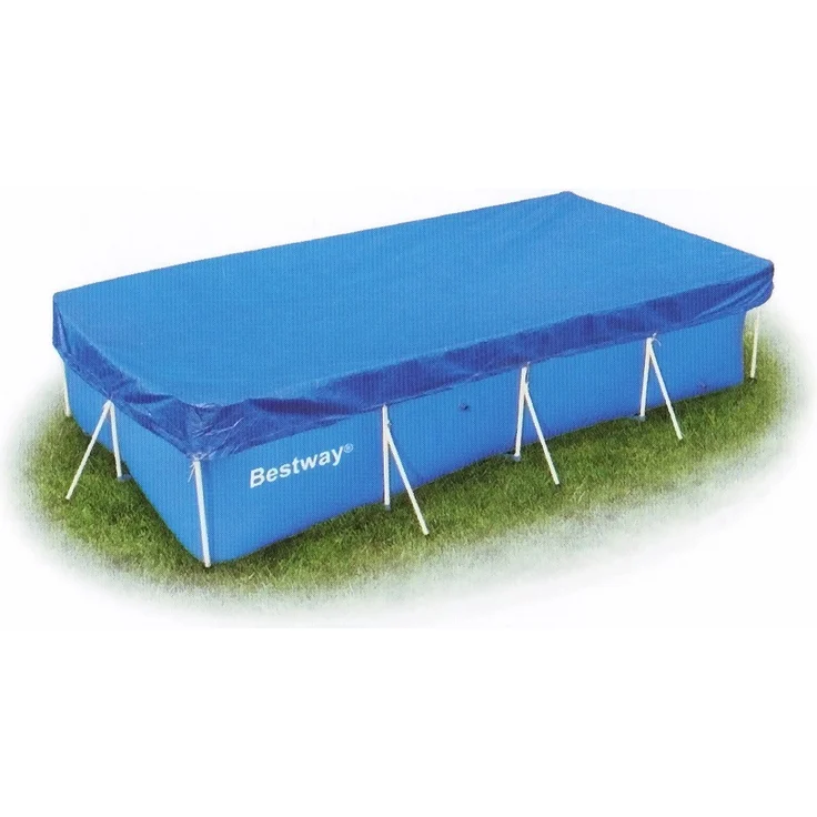 Bestway Flowclear PE-Abdeckplane 264 x 174 cm, für eckige 259 x 170 cm Steel Pro Pools, blau – Bild 1