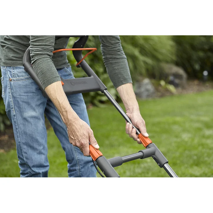 GARDENA PowerMax 1600/37 Elektrorasenmäher: Rasenmäher bis 500 m², 37 cm Schnittbreite, 45 l Fassungsvolumen, Schnitthöhe 20-60 mm, klappbares Gestänge, ergonomischer Handgriff (5037-20) – Bild 3