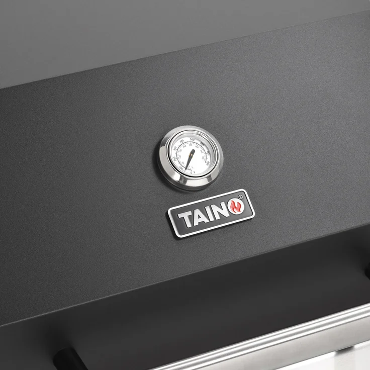 TAINO BLACK 2 Gasgrill mit Seitenbrenner Gusseisen-Rost Gasgrill 2 Brenner Standgrill Matt Schwarz – Bild 5