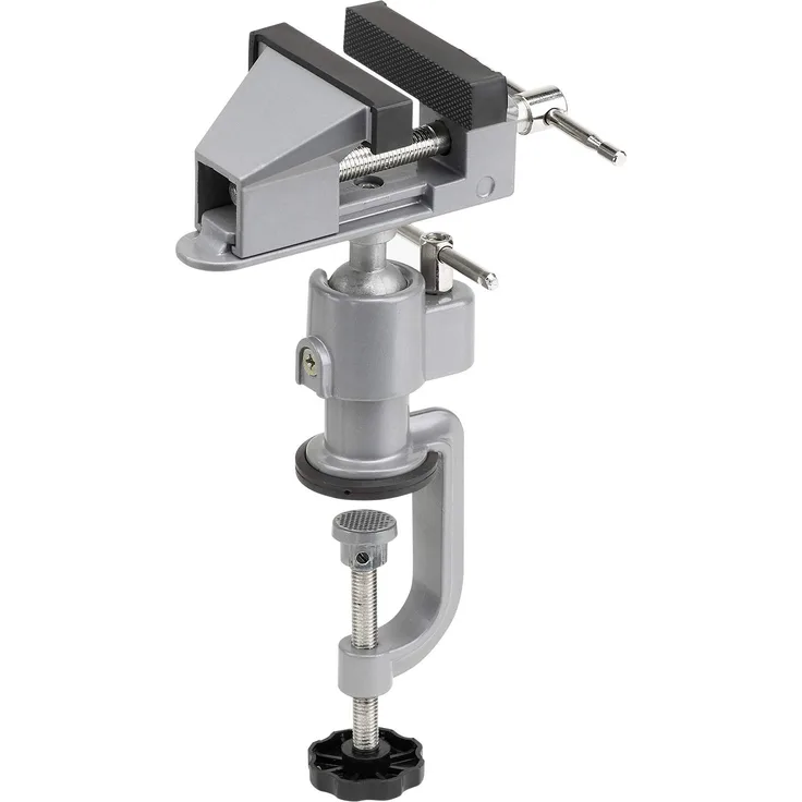 Meister Schraubstock Mini - 50 mm Spannweite - 360° drehbar - Sicheres Fixieren von Werkstücken - Inkl. Maschinenhalterung - Tischschraubstock mit Klemmbacken - Feinmechaniker-Schraubstock - 5136100