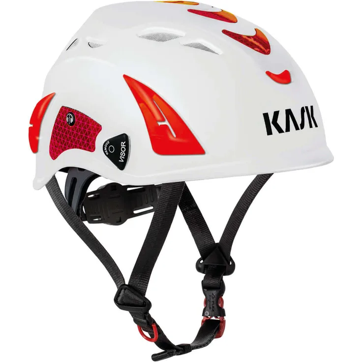 KASK Schutzhelm, Bergsteigerhelm, Industriekletterhelm Plasma HI VIZ - Arbeitsschutzhelm, Drehrad, Reflexstreifen, EN 397