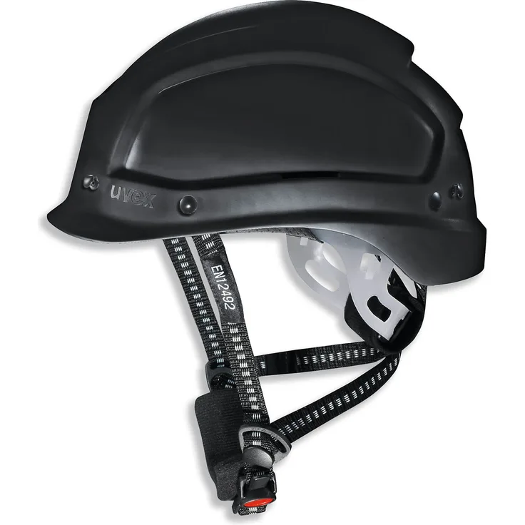 Uvex Pheos Alpine Schutzhelm - Belüfteter Arbeitshelm für die Baustelle - Schwarz Schwarz
