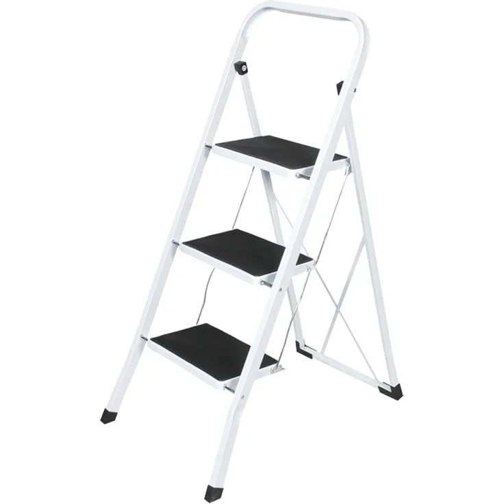 Dreistufige Trittleiter mit Anti-Rutsch Beschichtung, Eisen, Stark, Sicher, Hocker, DIY von Home Vida