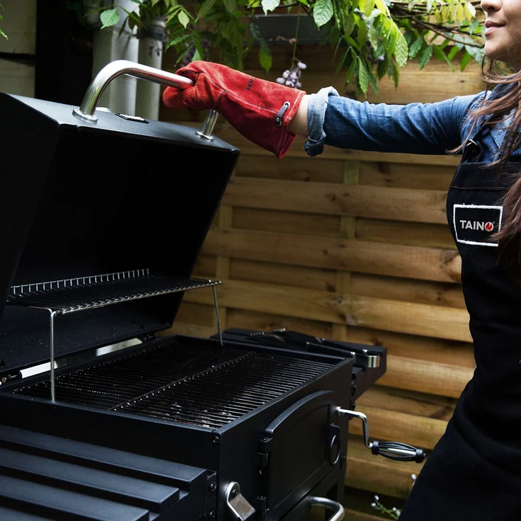 TAINO HERO XL Smoker Holzkohlegrill Kohlegrill Grillwagen 57 x 42 cm Grillfläche – Bild 5
