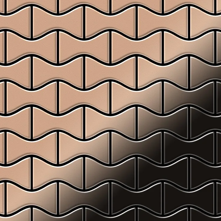 Mosaik Fliese massiv Metall Kupfer gewalzt in kupfer 1,6mm stark ALLOY Kismet-CM Designed by Karim Rashid 0,86 m2