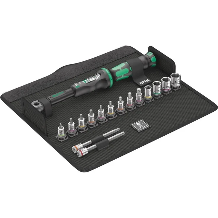 Wera 05004180001 Bicycle Set Torque 1 Fahrrad Drehmomentschlüsselsatz Drehmomentratsche Werkzeugset Schwarz, 16-Teilig – Bild 1