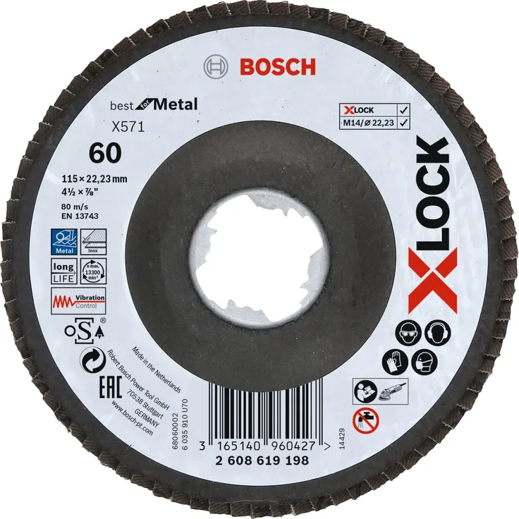 Bosch Professional X-LOCK Fächerscheibe X571 Best for Metal, 115mm