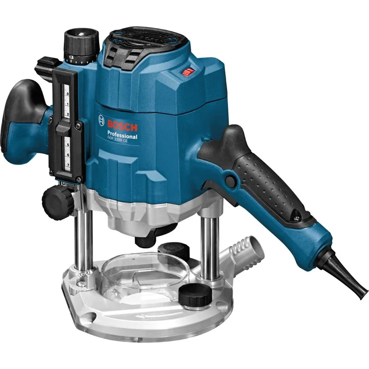Bosch Professional Oberfräse GOF 1250 (1.250 Watt, Leerlaufdrehzahl 10.000-24.000 min-1, inkl. Kopierhülsenadapter, Parallelanschlag, Maulschlüssel 19 mm, Spannzange, im Karton) – Bild 1