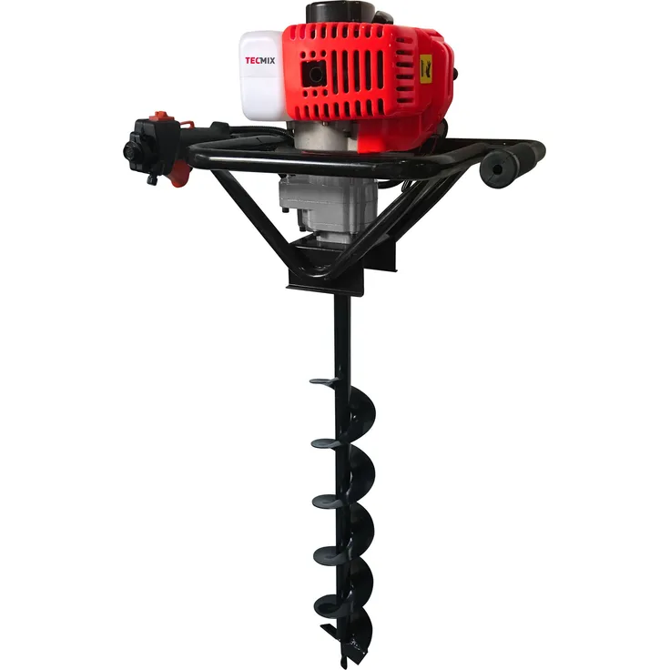TECMIX Erdlochbohrer TMX EB 2000 [2,0 PS] 2-Takt, 51,7 cm³, 1,2 L, inkl. Erdbohrer-Set (100 mm, 150mm und 200mm)