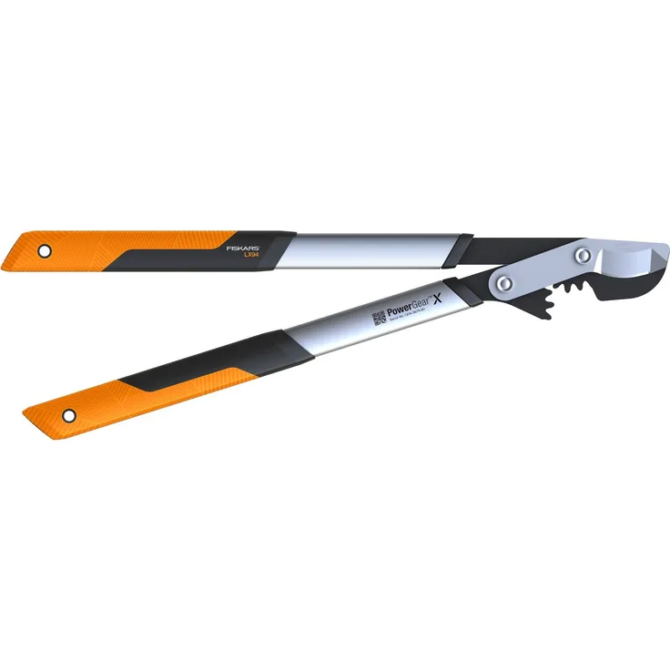Fiskars PowerGear X Bypass-Getriebeastschere für frisches Holz, Antihaftbeschichtet, Gehärteter Präzisionsstahl, Länge 64 cm, Schwarz-Orange, LX94-M, 1020187