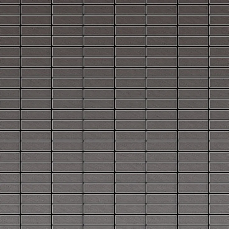 Mosaik Fliese massiv Metall Titan gebürstet in dunkelgrau 1,6mm stark ALLOY Cabin-Ti-SB 1,01 m2