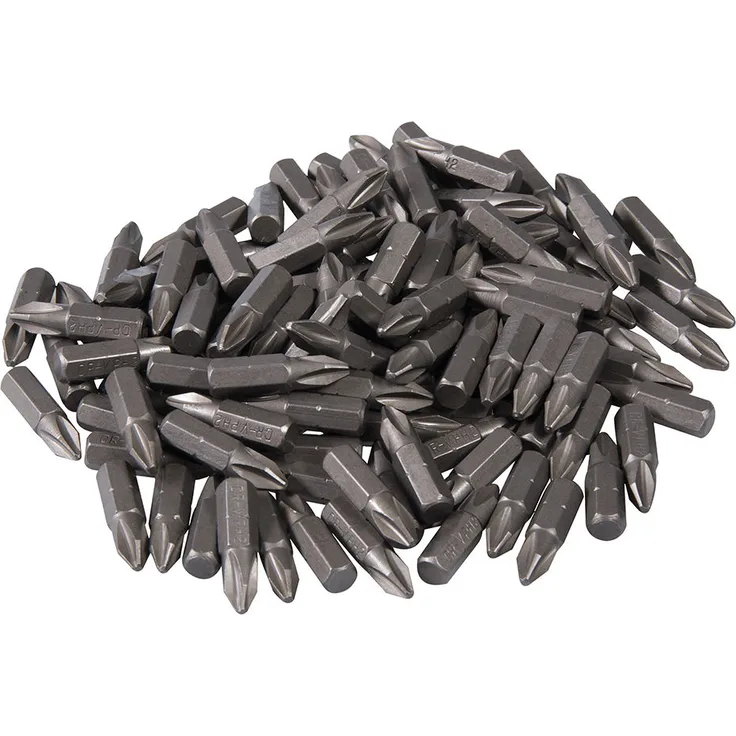 Silverline 969730 Chrom-Vanadium-Phillips-Kreuzschlitz-Schraubendreher-Bits, 100er-Pckg. PH 2