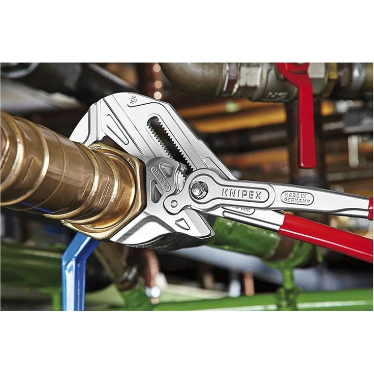 KNIPEX 86 03 300 Zangenschlüssel Zange und Schraubenschlüssel in einem Werkzeug mit Kunststoff überzogen verchromt 300 mm – Bild 4
