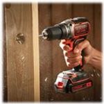 Black+Decker Akku-Bohrschrauber, Bohrmaschine (18 V 1.5Ah, bürstenloses 2-Gang-Getriebe, LED-Arbeitslicht) 1 Stück, BL186KB